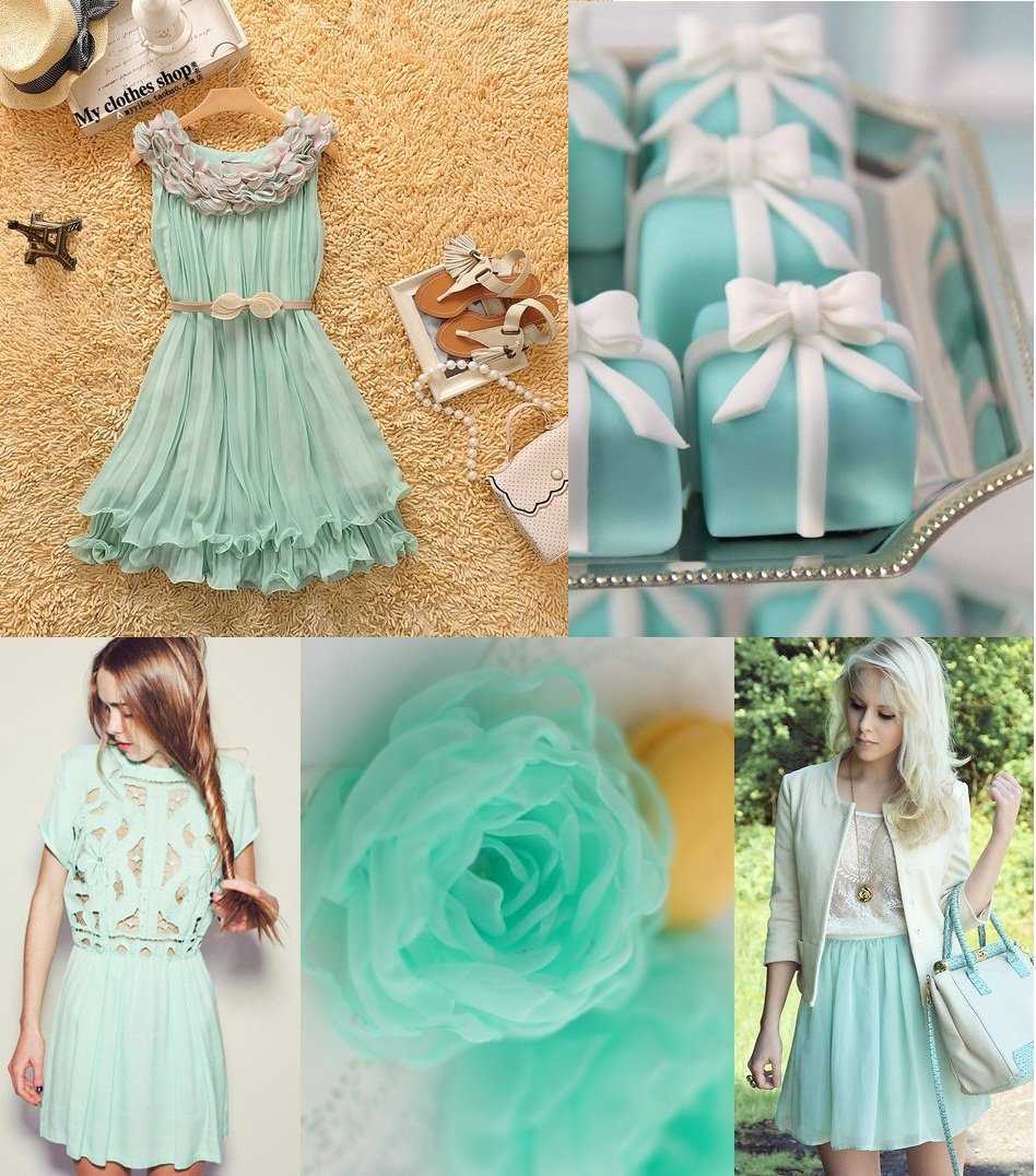 Модный цвет тиффани – сочетание цветов tiffany в одежде, белье, платье, юбка, маникюр, обувь, украшения в цвете тиффани