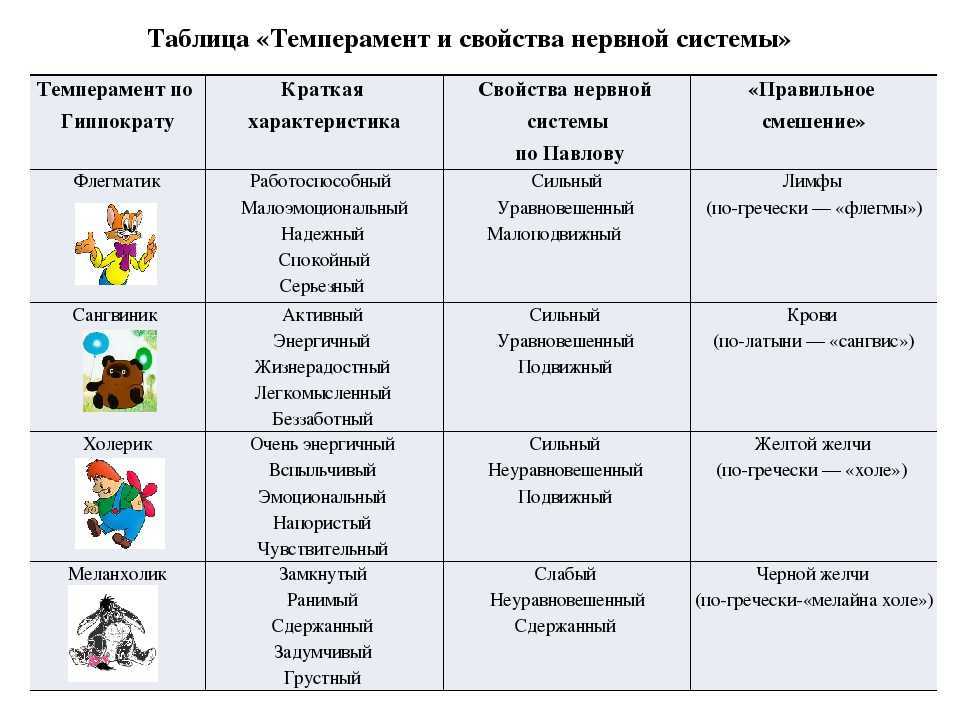 Типы темперамента, их особенности и как определить свой