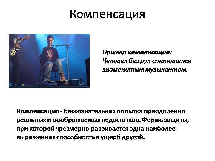 Защитный механизм компенсация. гиперкомпенсация. роль компенсации в жизни человека [главная]