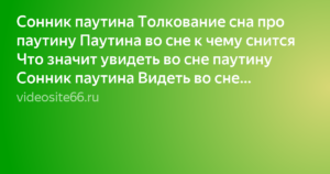 К чему снится паутина: значение и толкование сна :: syl.ru