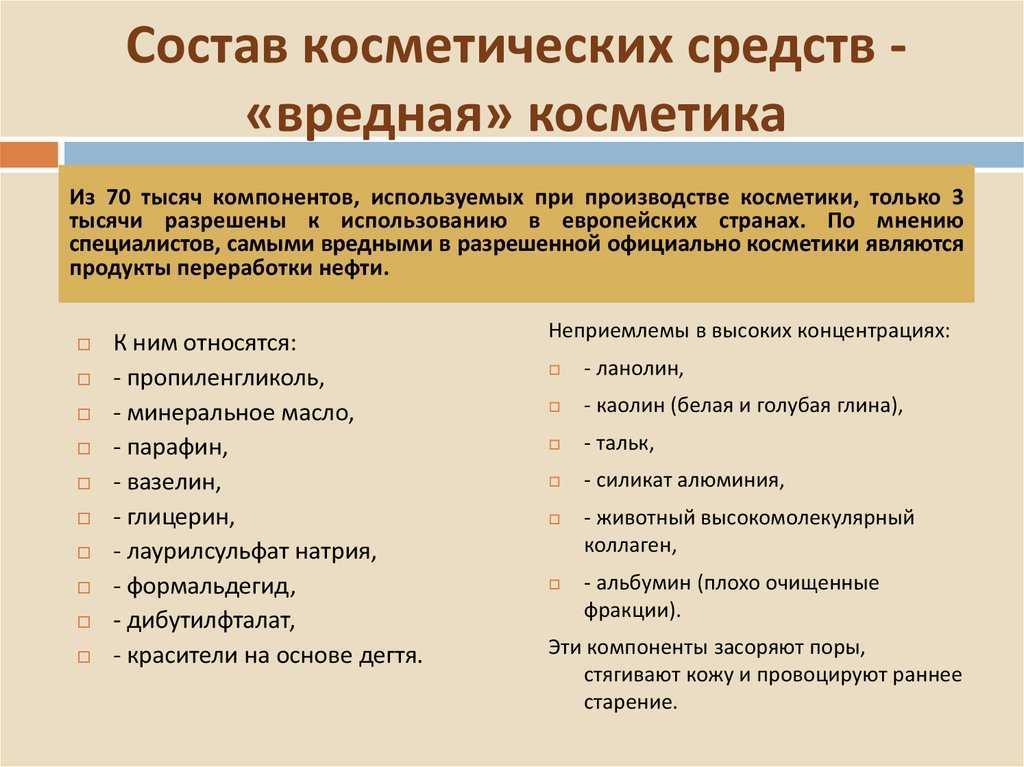 Влияние косметических средств на состояние глаз и комфортность ношения контактных линз, разрешённые и запрещённые ингредиенты (консерванты) в составе косметических средств